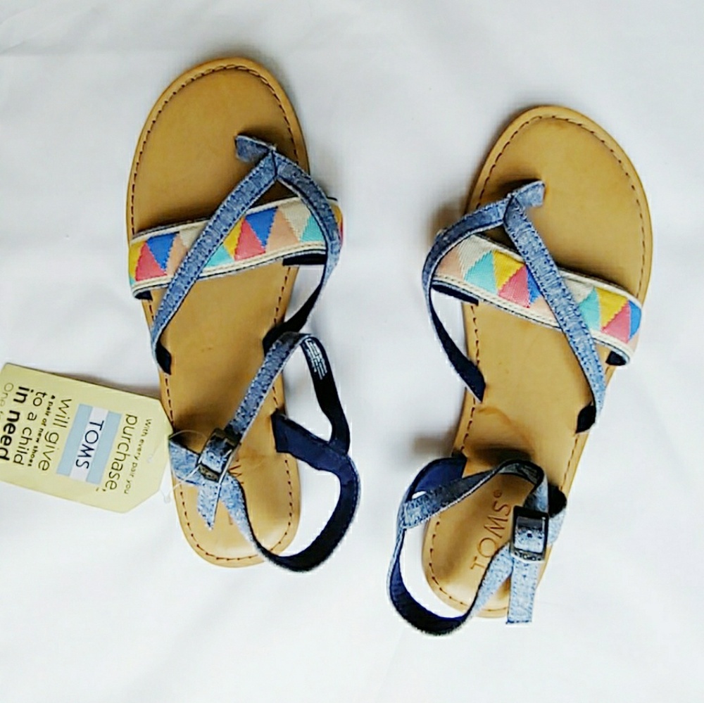 NWT Toms Lexie Chambray Sandals
